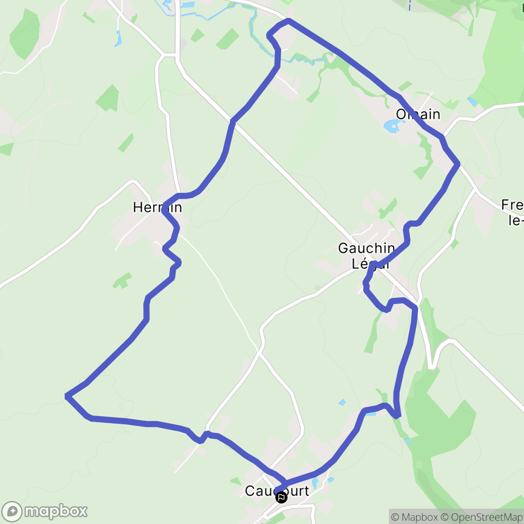 Caucourt : carte du parcours de randonnée - France