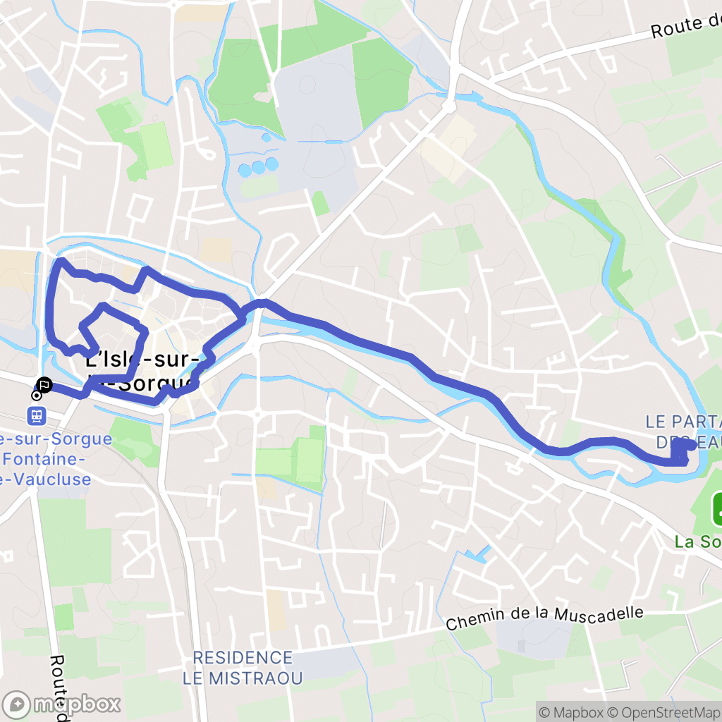 L'Isle-sur-la-Sorgue : carte du parcours de randonnée - France