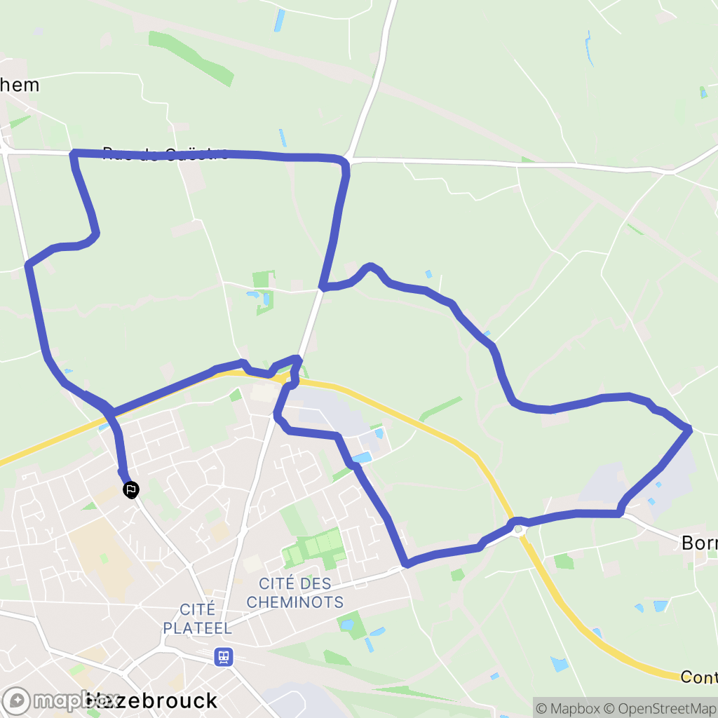 Hazebrouck : carte du parcours de randonnée - France