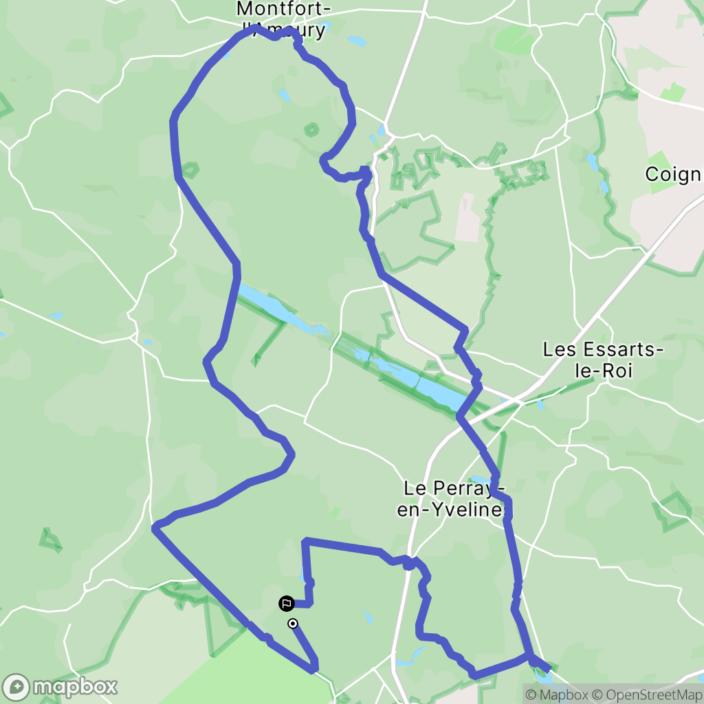 Rambouillet : carte du parcours de randonnée - France