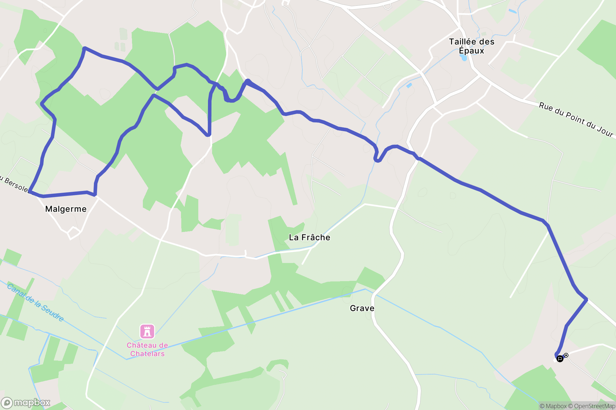 Thaims : carte du parcours de randonnée - France