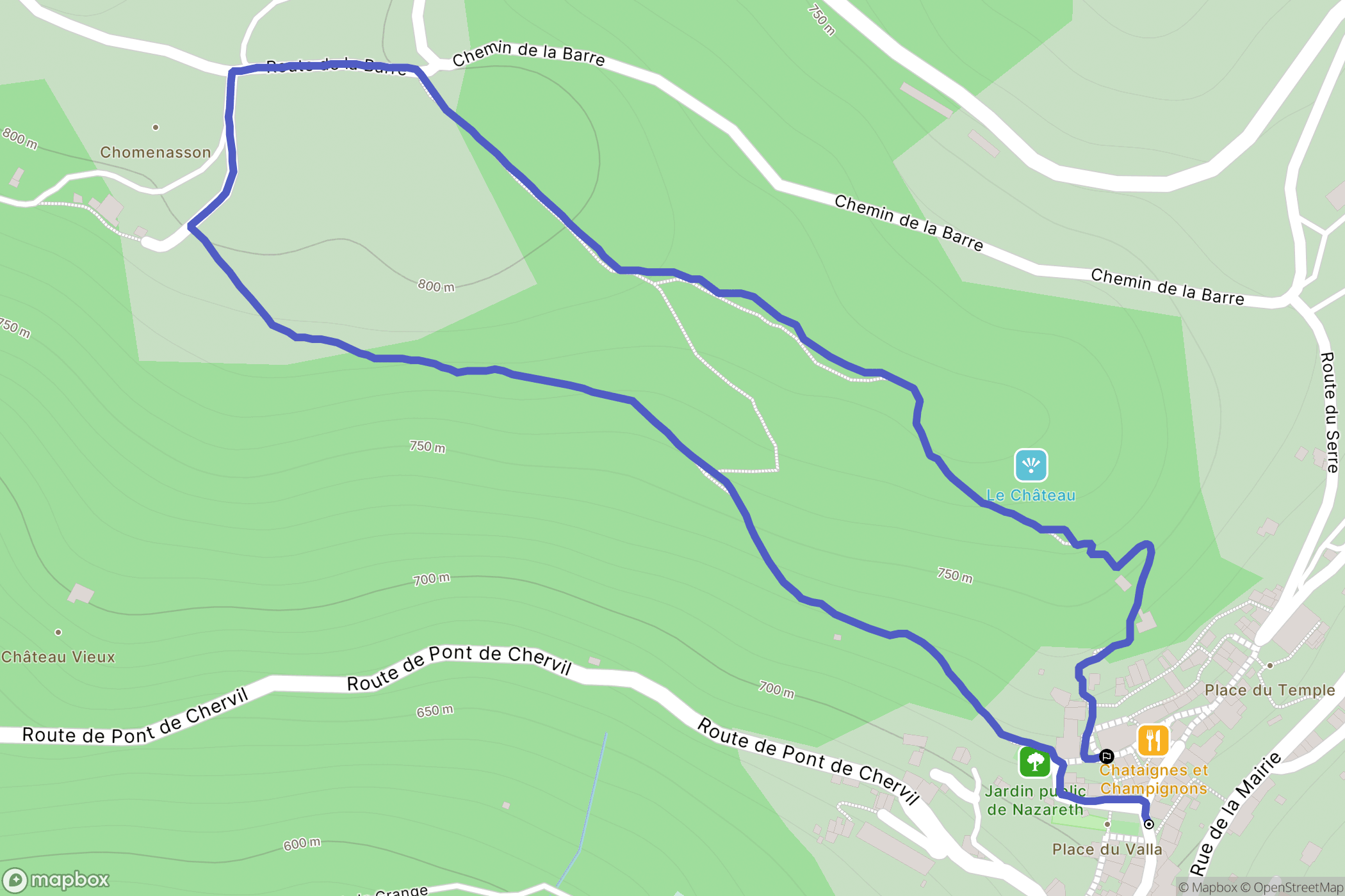 Chalencon : carte du parcours de randonnée - France