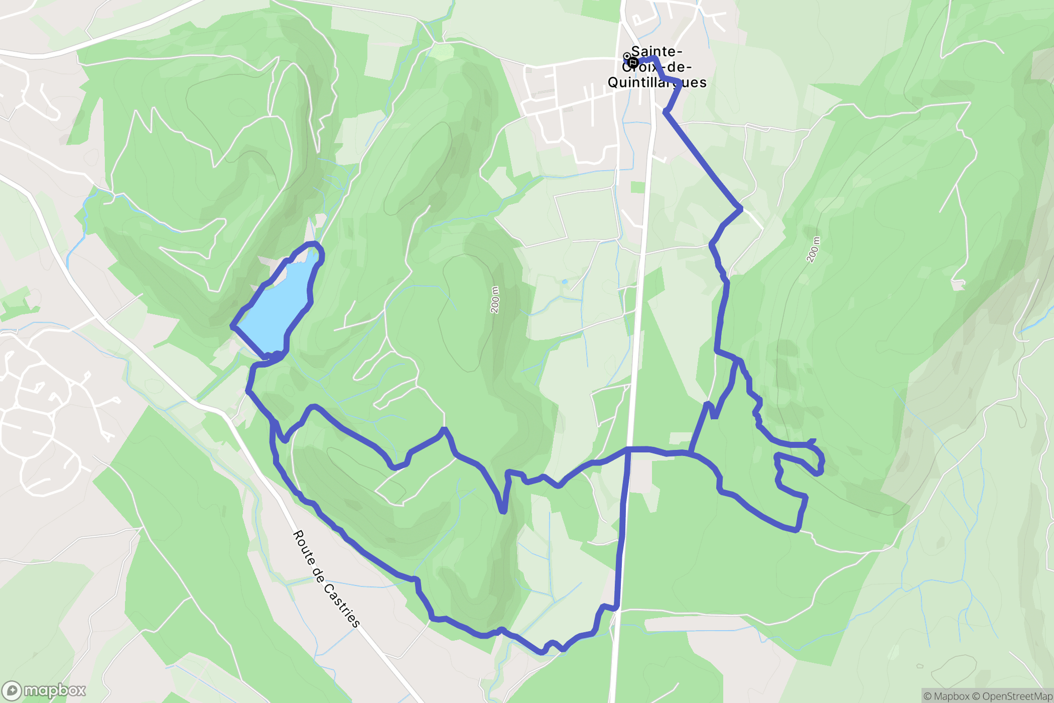 Sainte-Croix-de-Quintillargues : carte du parcours de randonnée - France