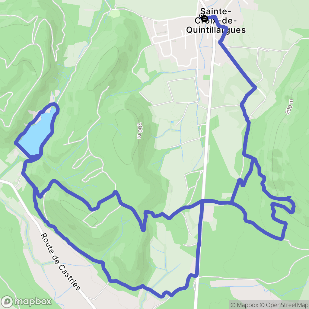 Sainte-Croix-de-Quintillargues : carte du parcours de randonnée - France