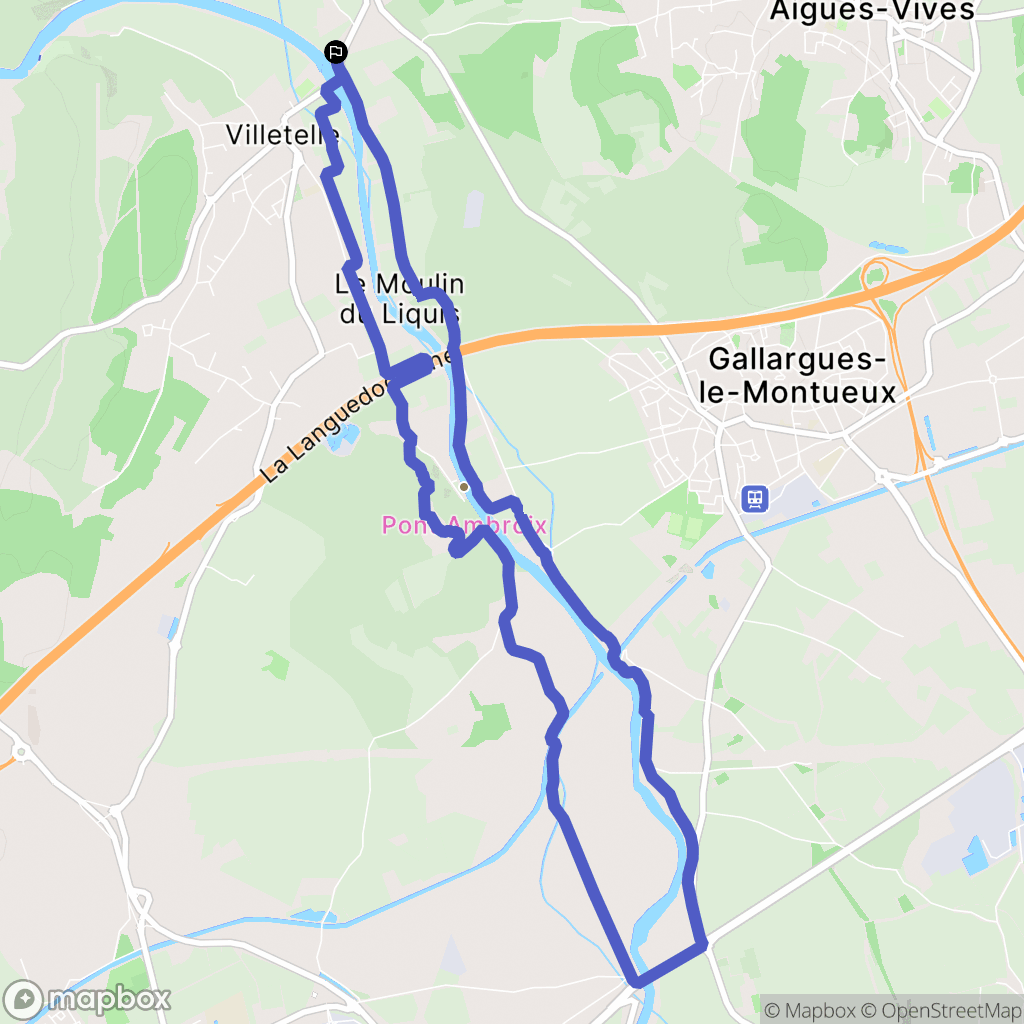 Aubais : carte du parcours de randonnée - France