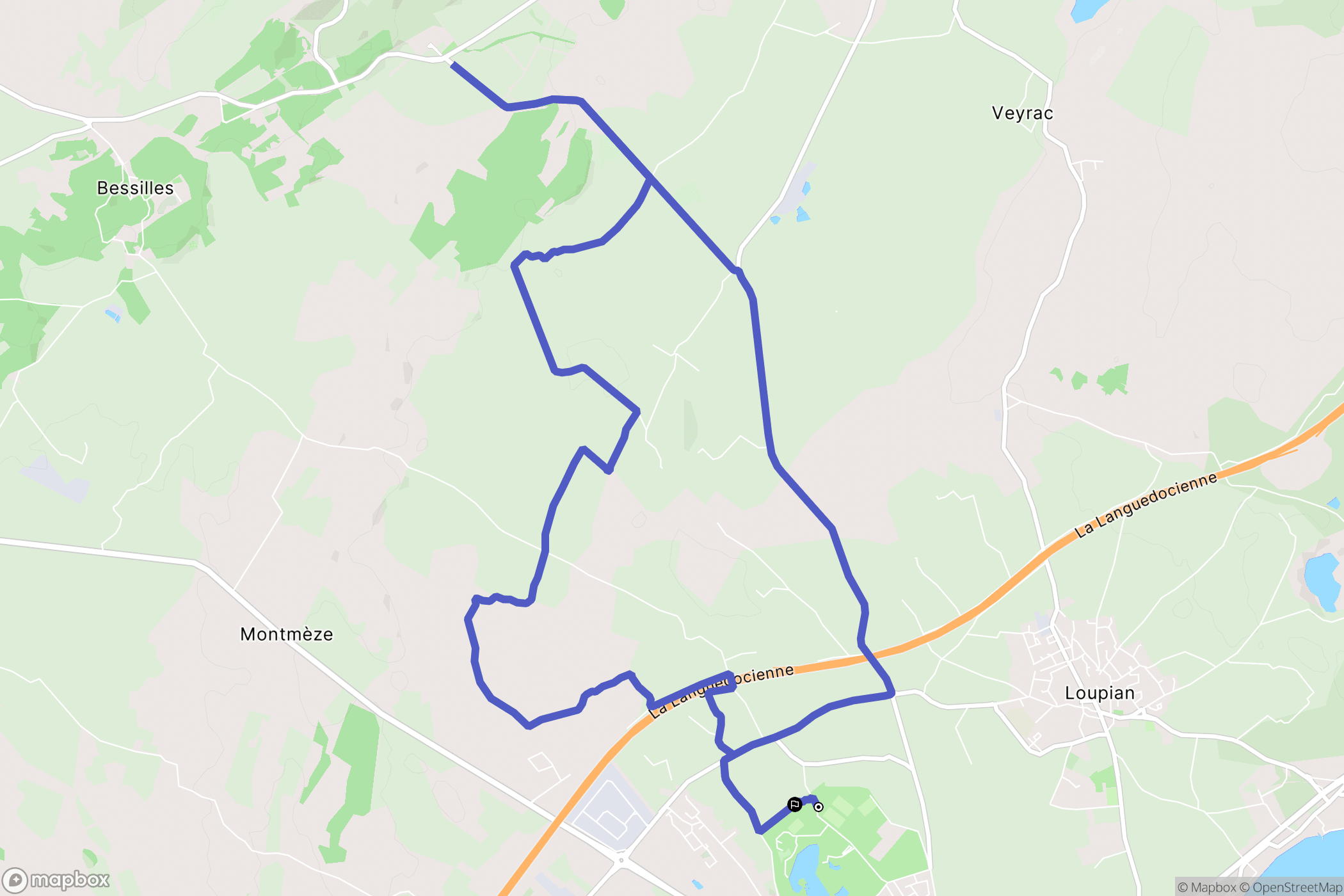 Mèze : carte du parcours de randonnée - France