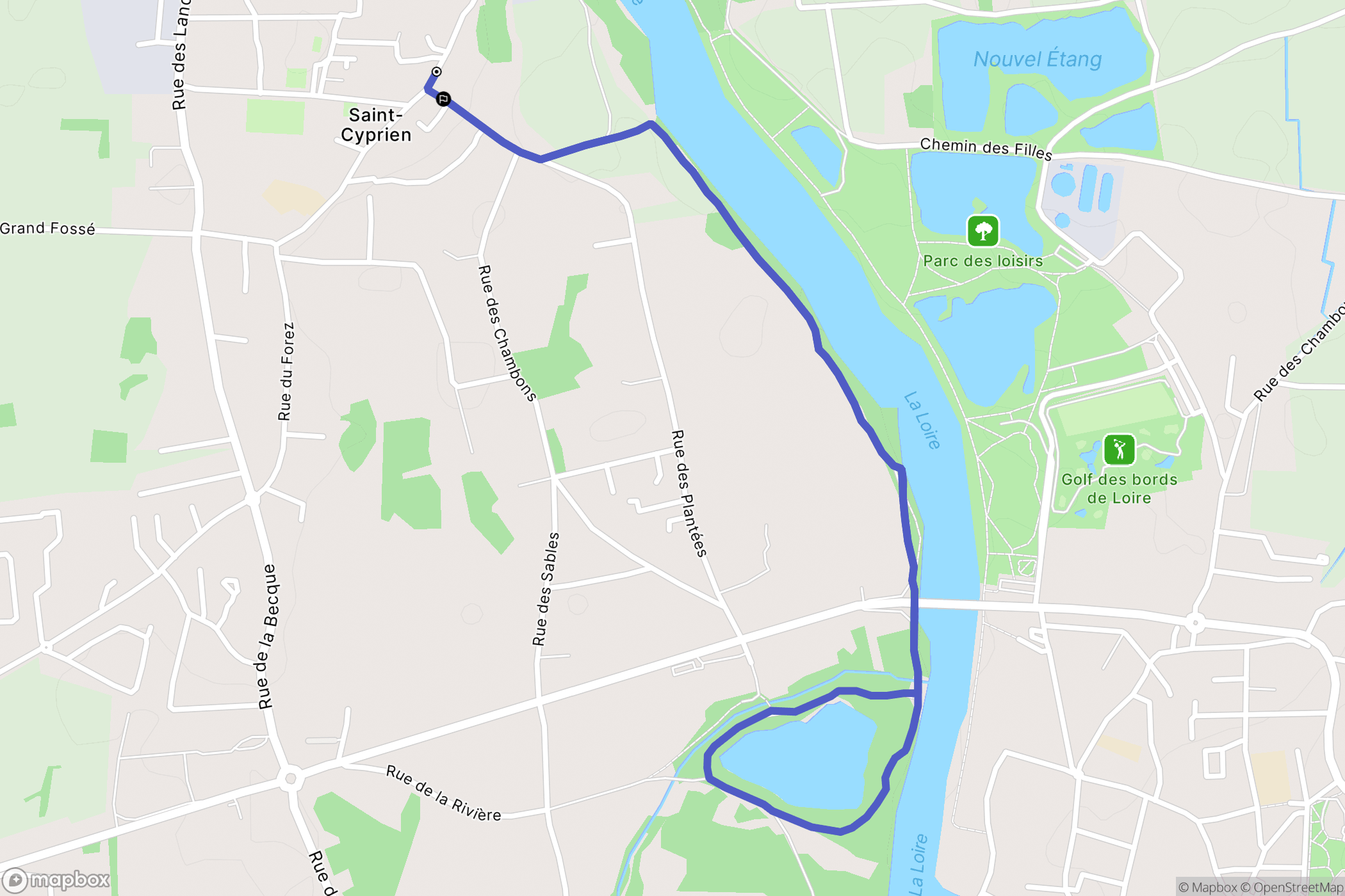 Saint-Cyprien : carte du parcours de randonnée - France