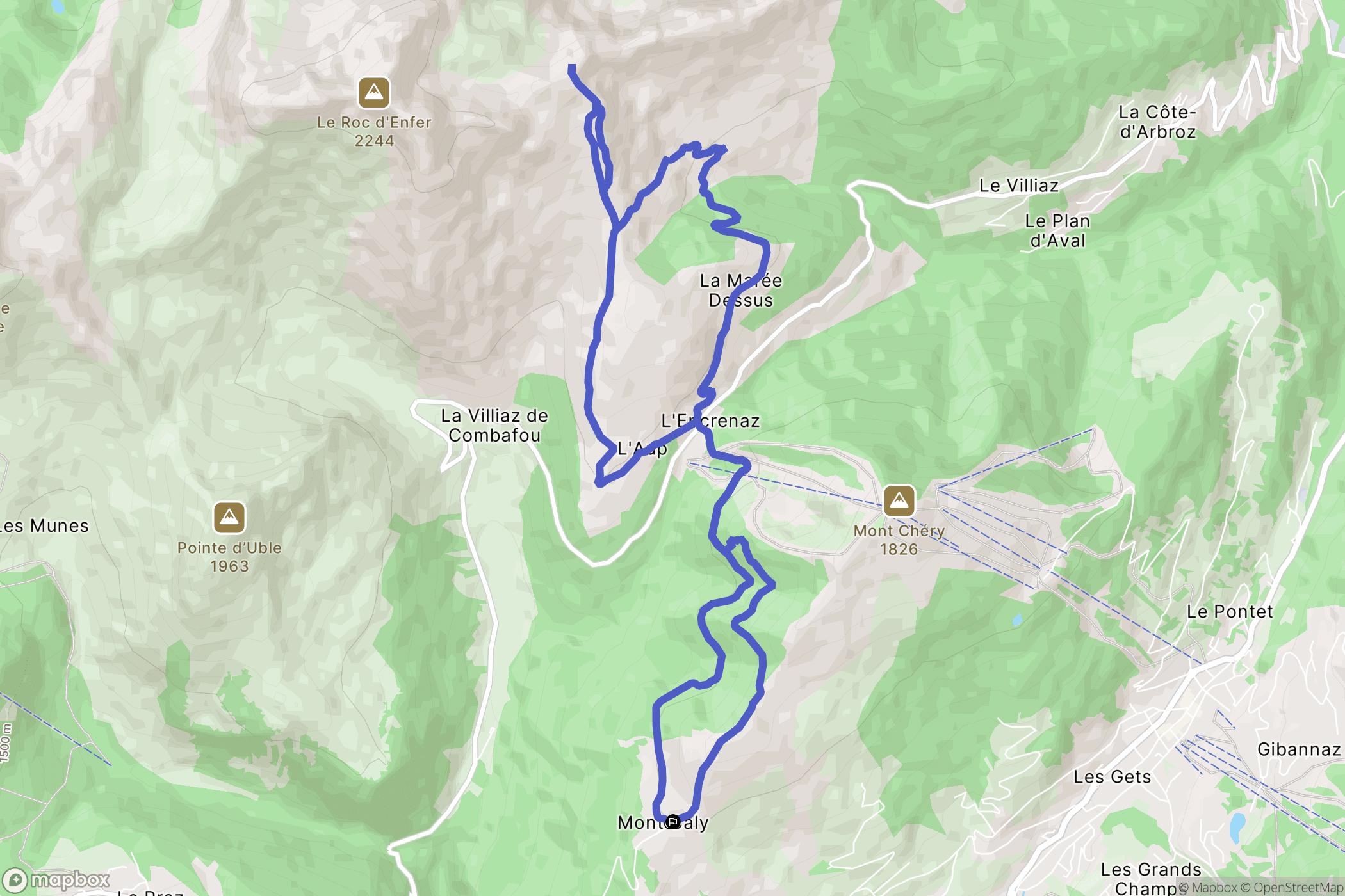Les Gets : carte du parcours de randonnée - France