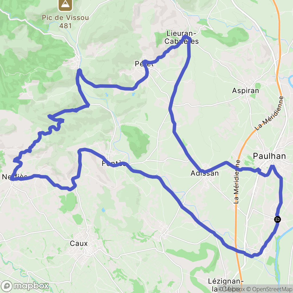Usclas-d'Hérault : carte du parcours de randonnée - France