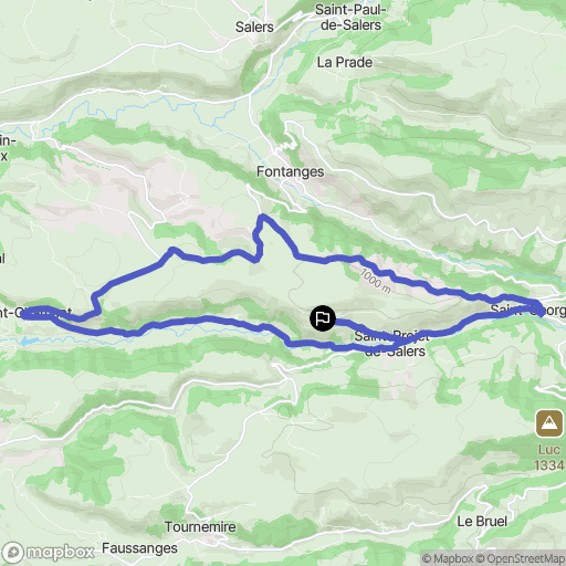 Saint-Projet-de-Salers : carte du parcours de randonnée - France