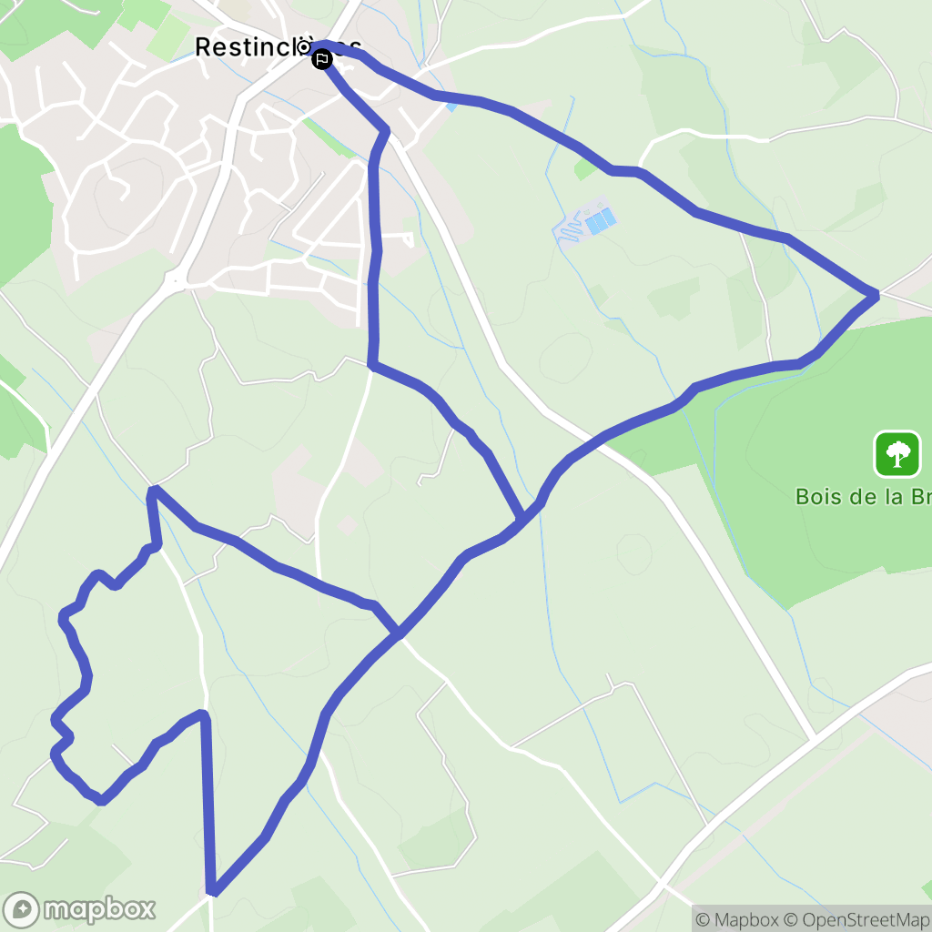 Restinclières : carte du parcours de randonnée - France