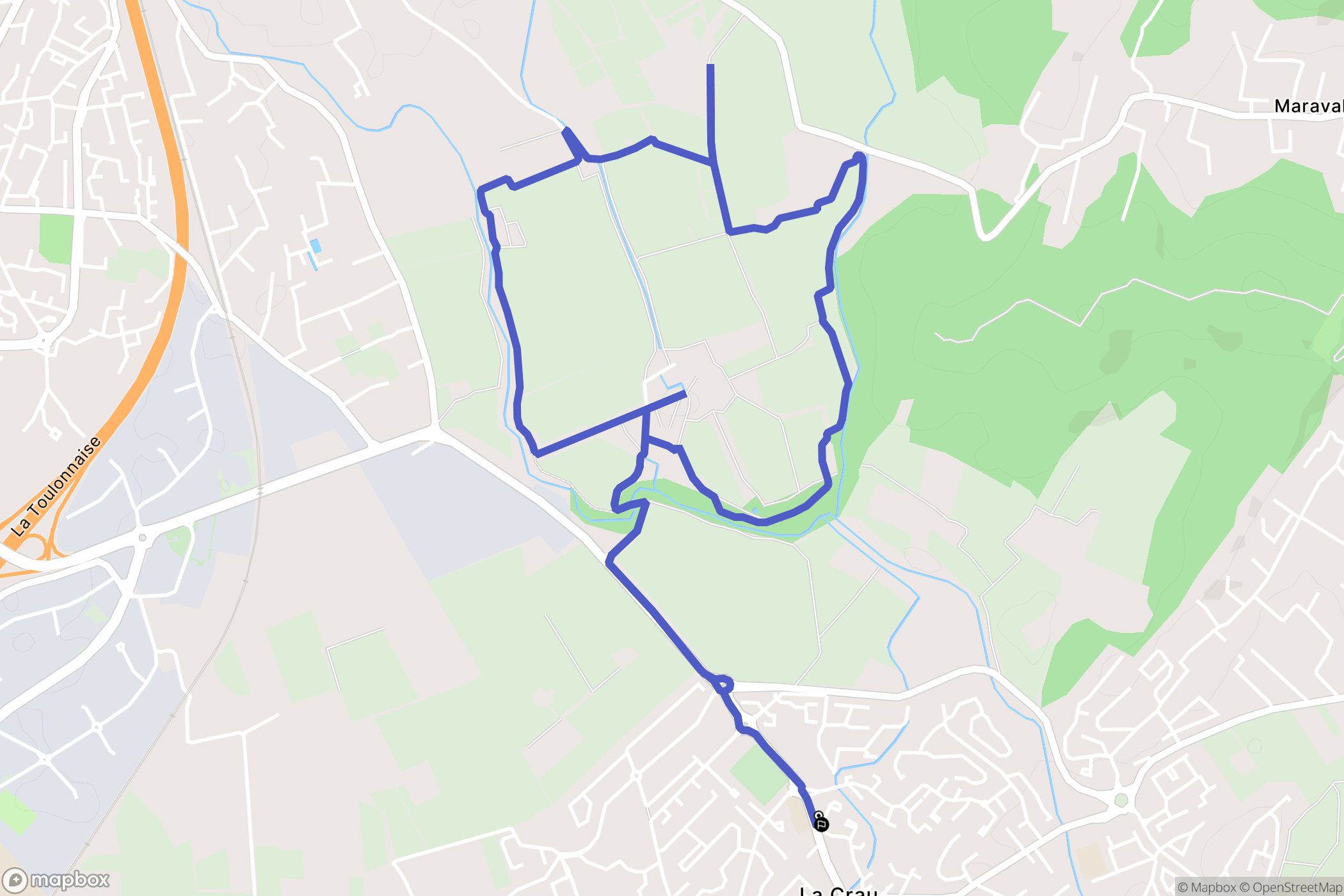 La Crau : carte du parcours de randonnée - France