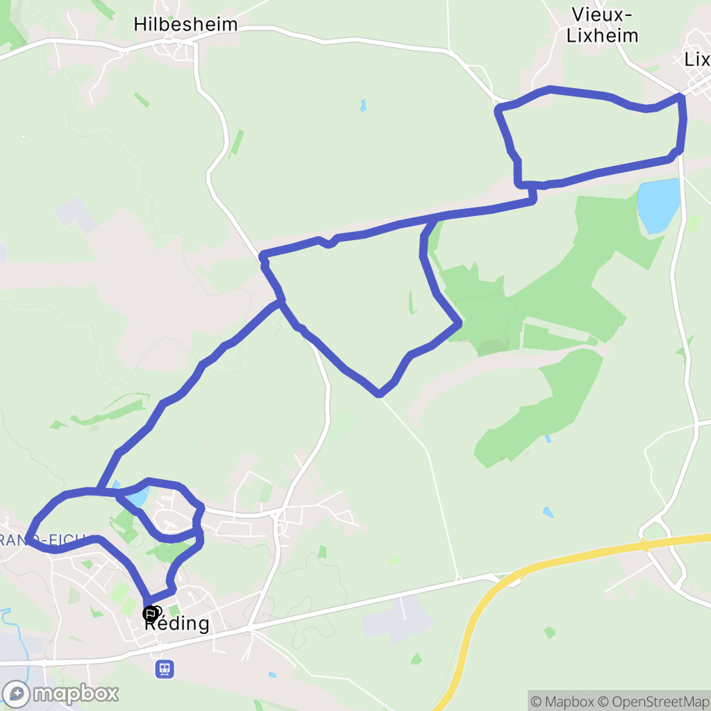 Réding : carte du parcours de randonnée - France