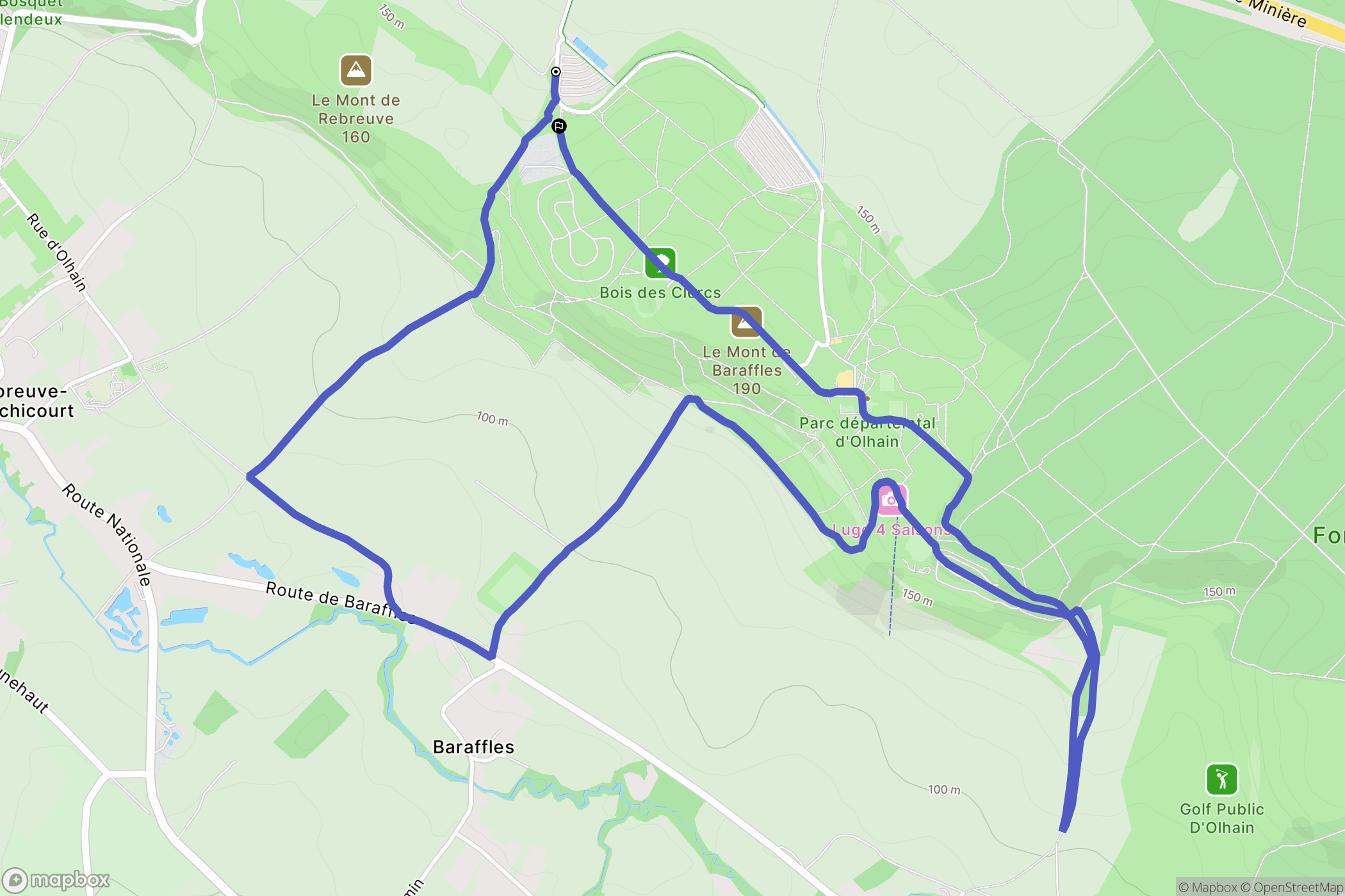 Maisnil-lès-Ruitz : carte du parcours de randonnée - France