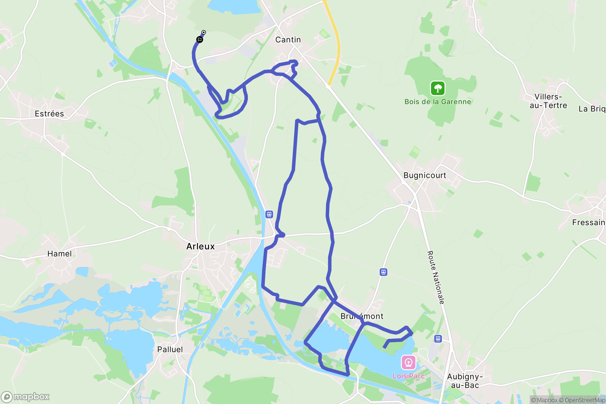 Cantin : carte du parcours de randonnée - France