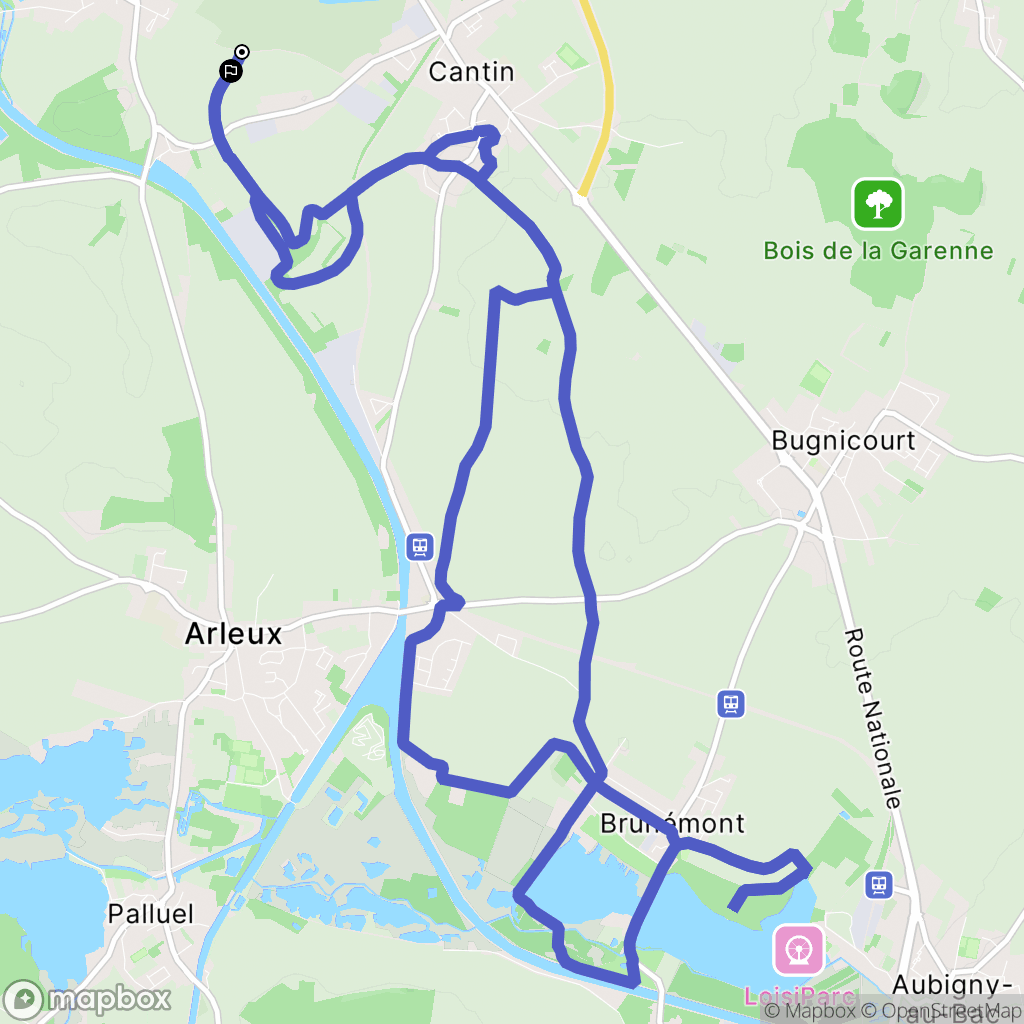 Cantin : carte du parcours de randonnée - France