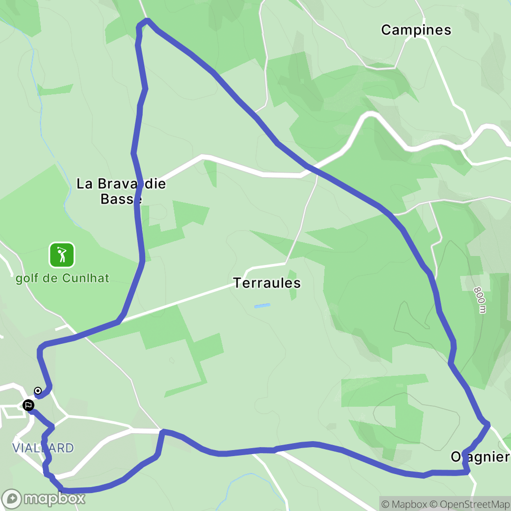 Cunlhat : carte du parcours de randonnée - France