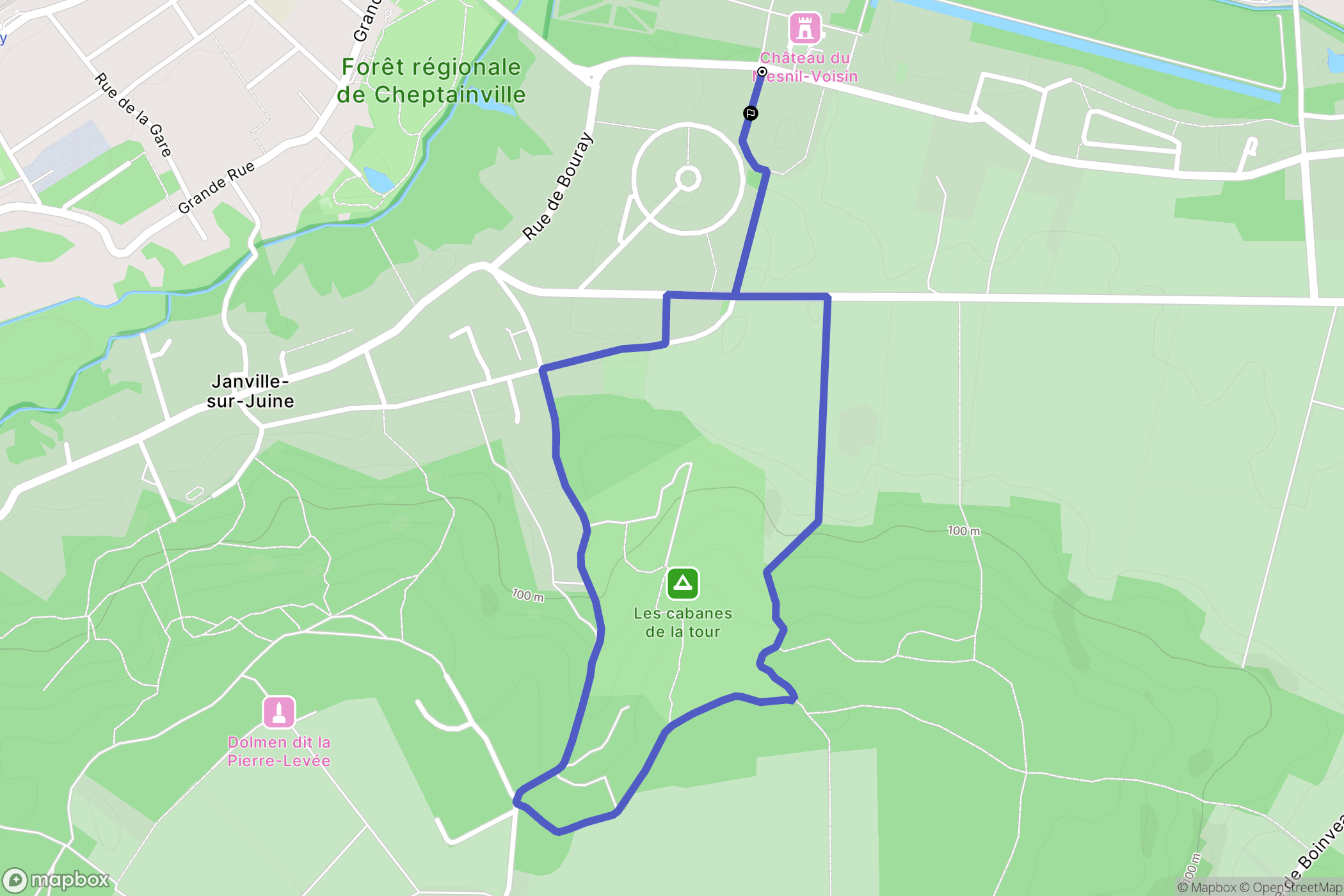 Janville-sur-Juine : carte du parcours de randonnée - France