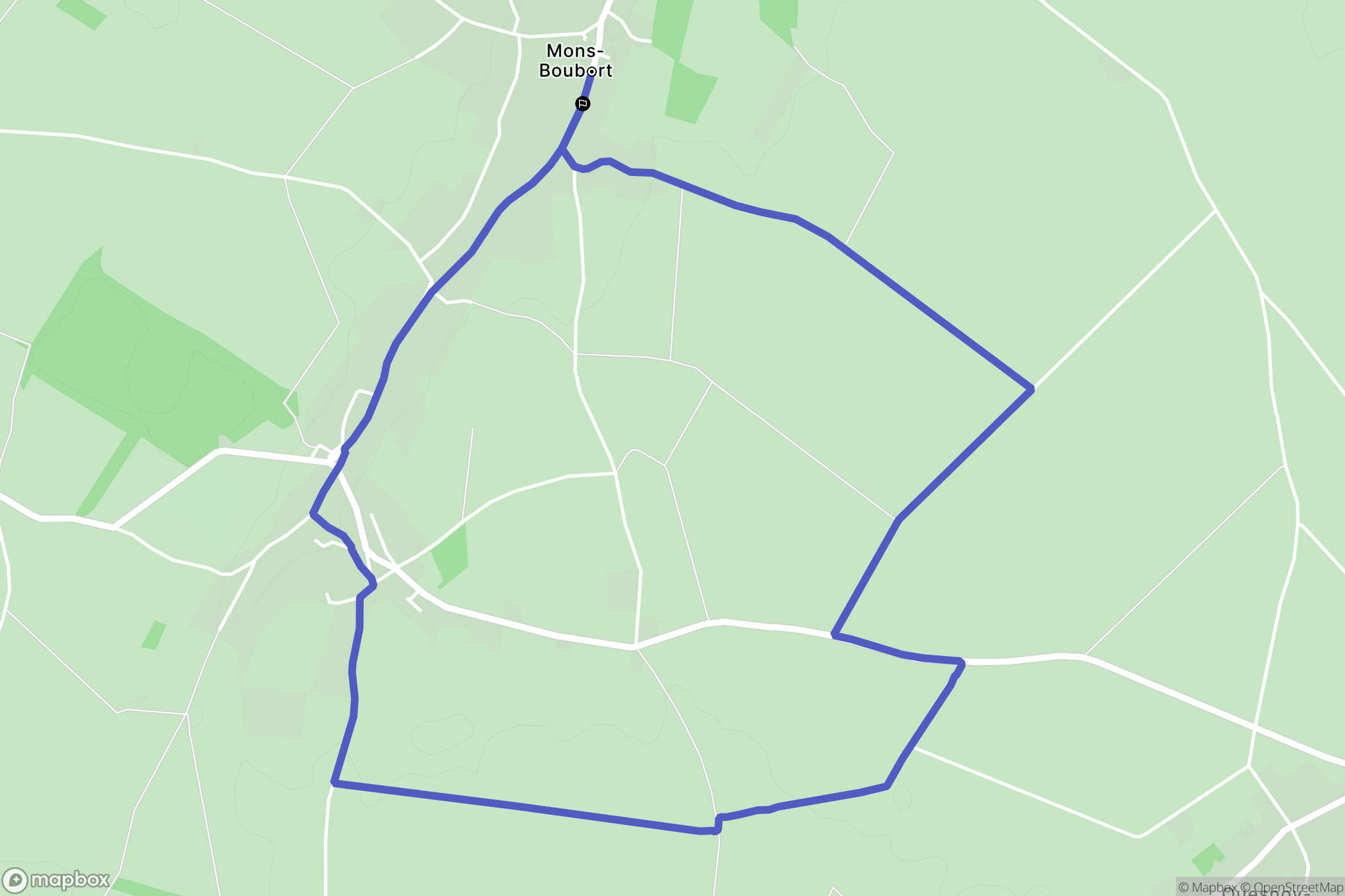 Mons-Boubert : carte du parcours de randonnée - France