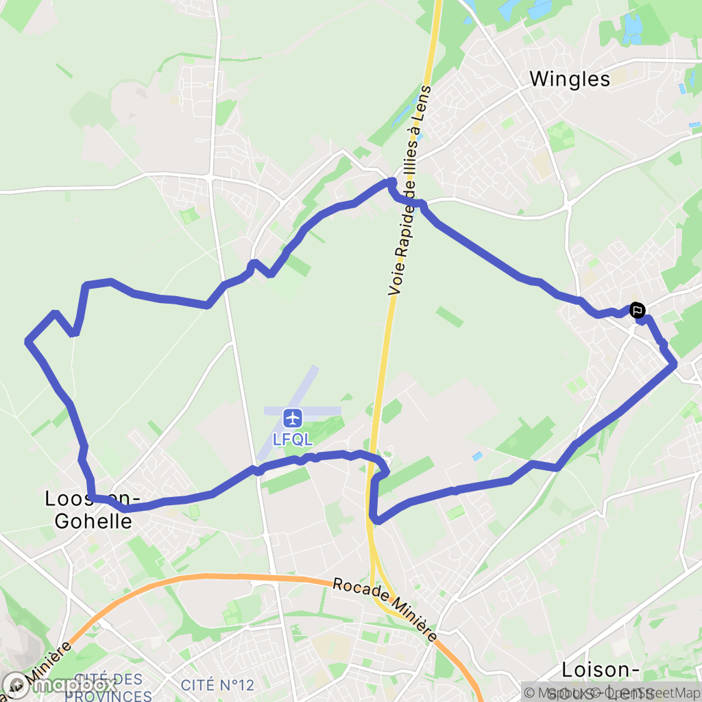 Vendin-le-Vieil : carte du parcours de randonnée - France