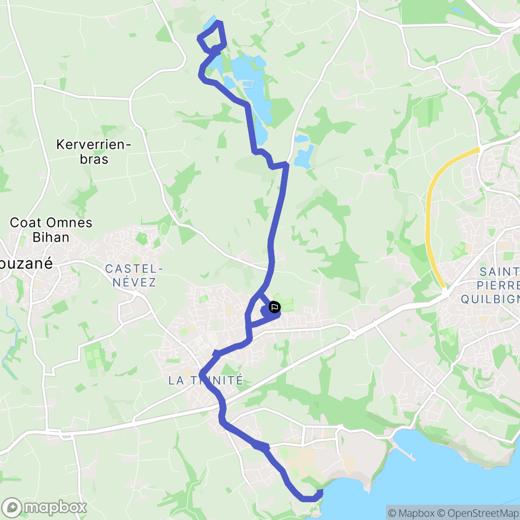Plouzané : carte du parcours de randonnée - France