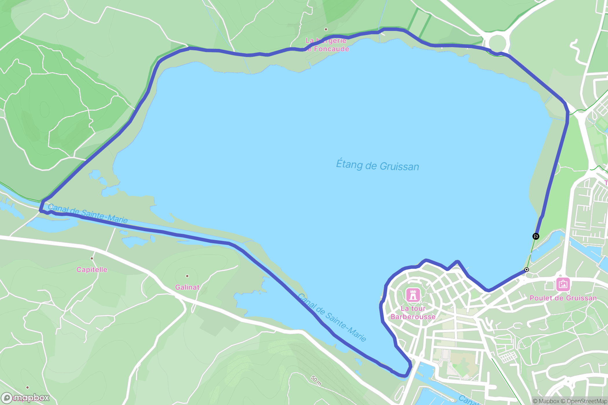 Gruissan : carte du parcours de randonnée - France