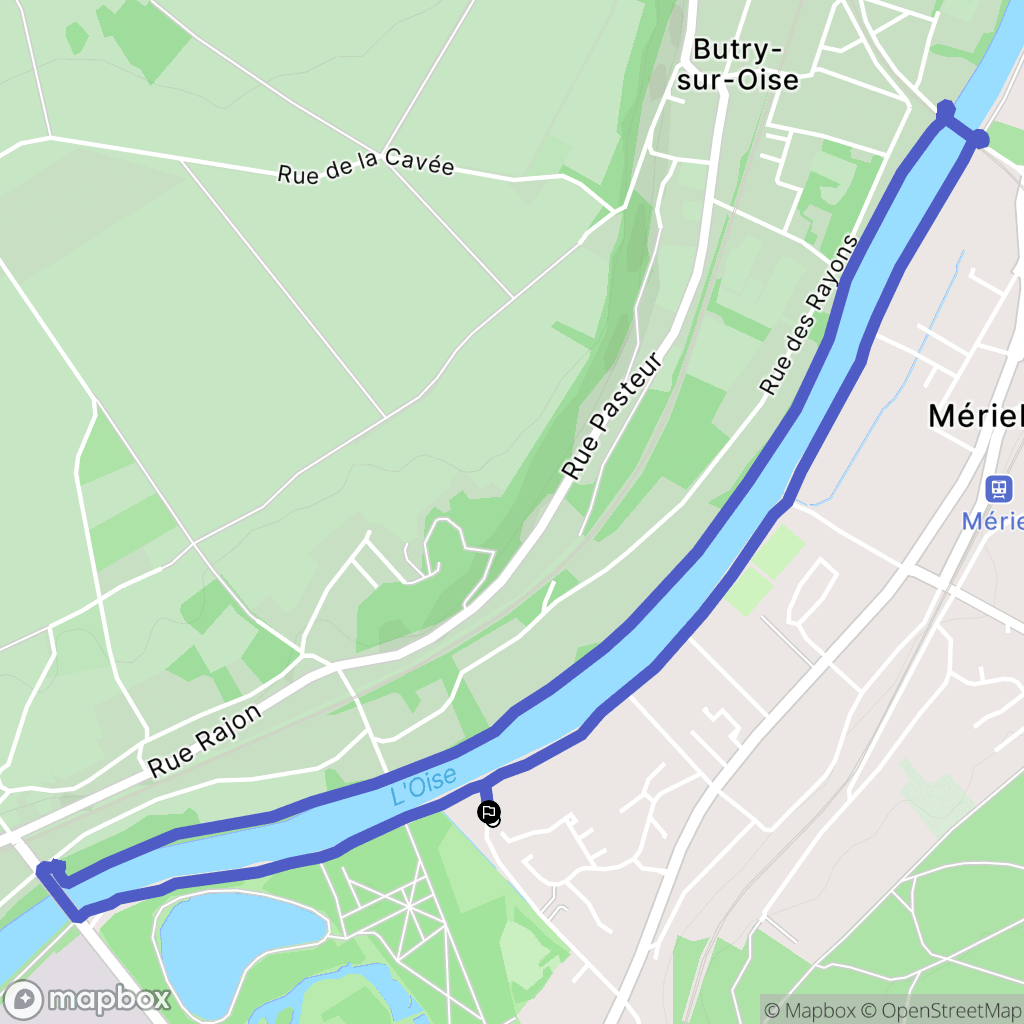 Mériel : carte du parcours de randonnée - France