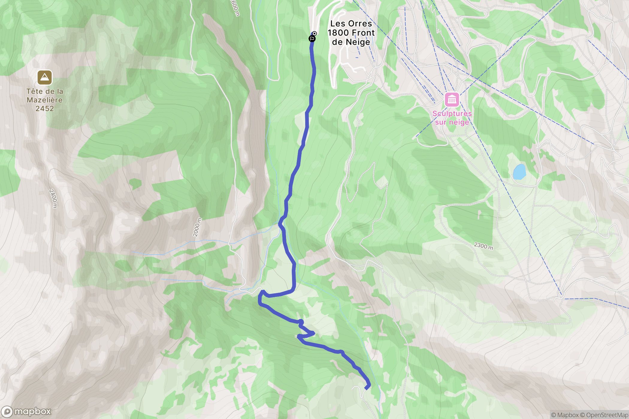 Les Orres : carte du parcours de randonnée - France