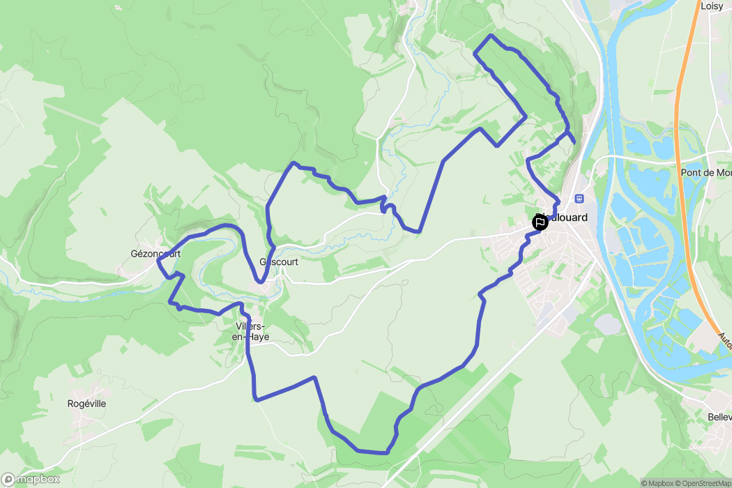 Dieulouard : carte du parcours de randonnée - France