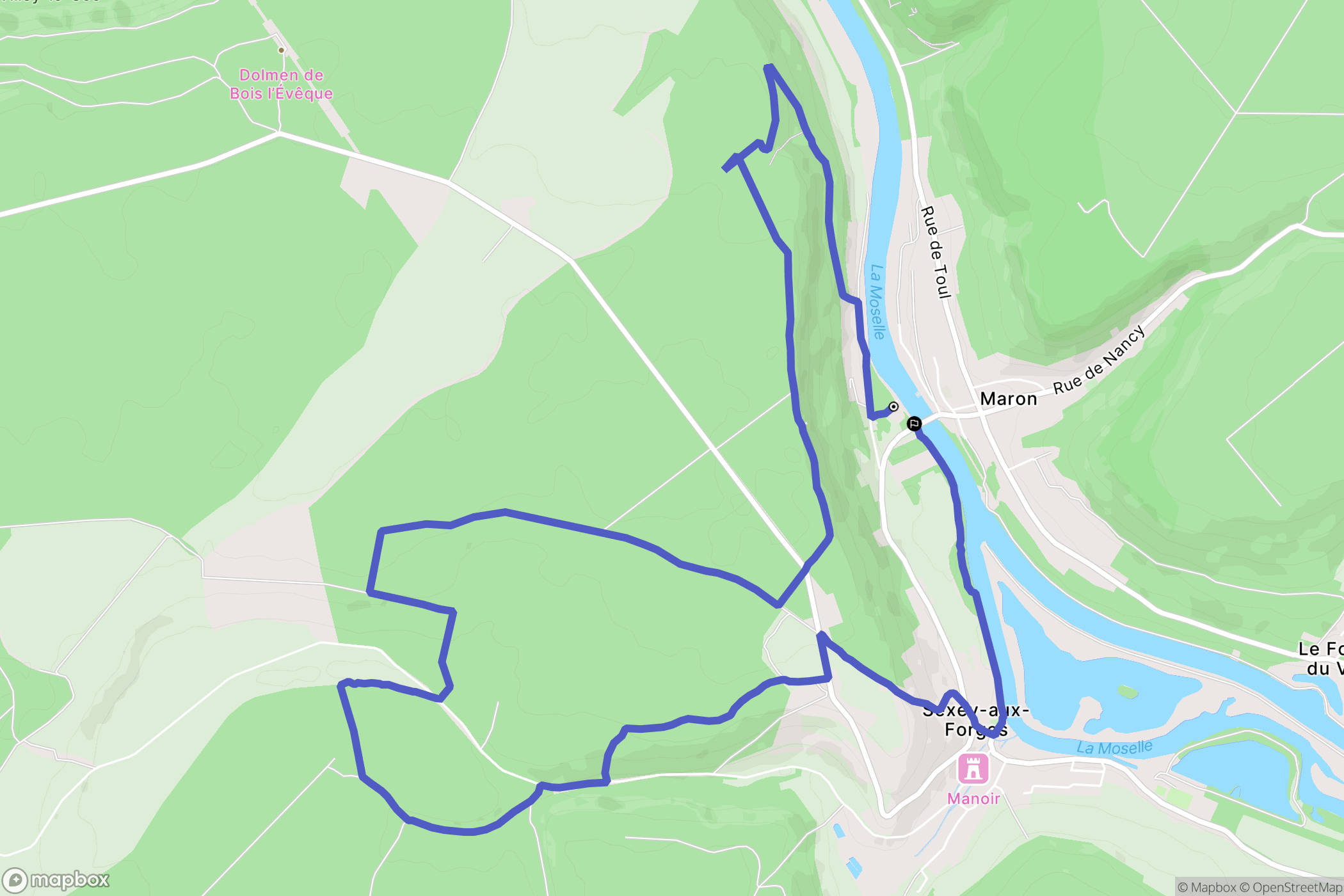 Maron : carte du parcours de randonnée - France