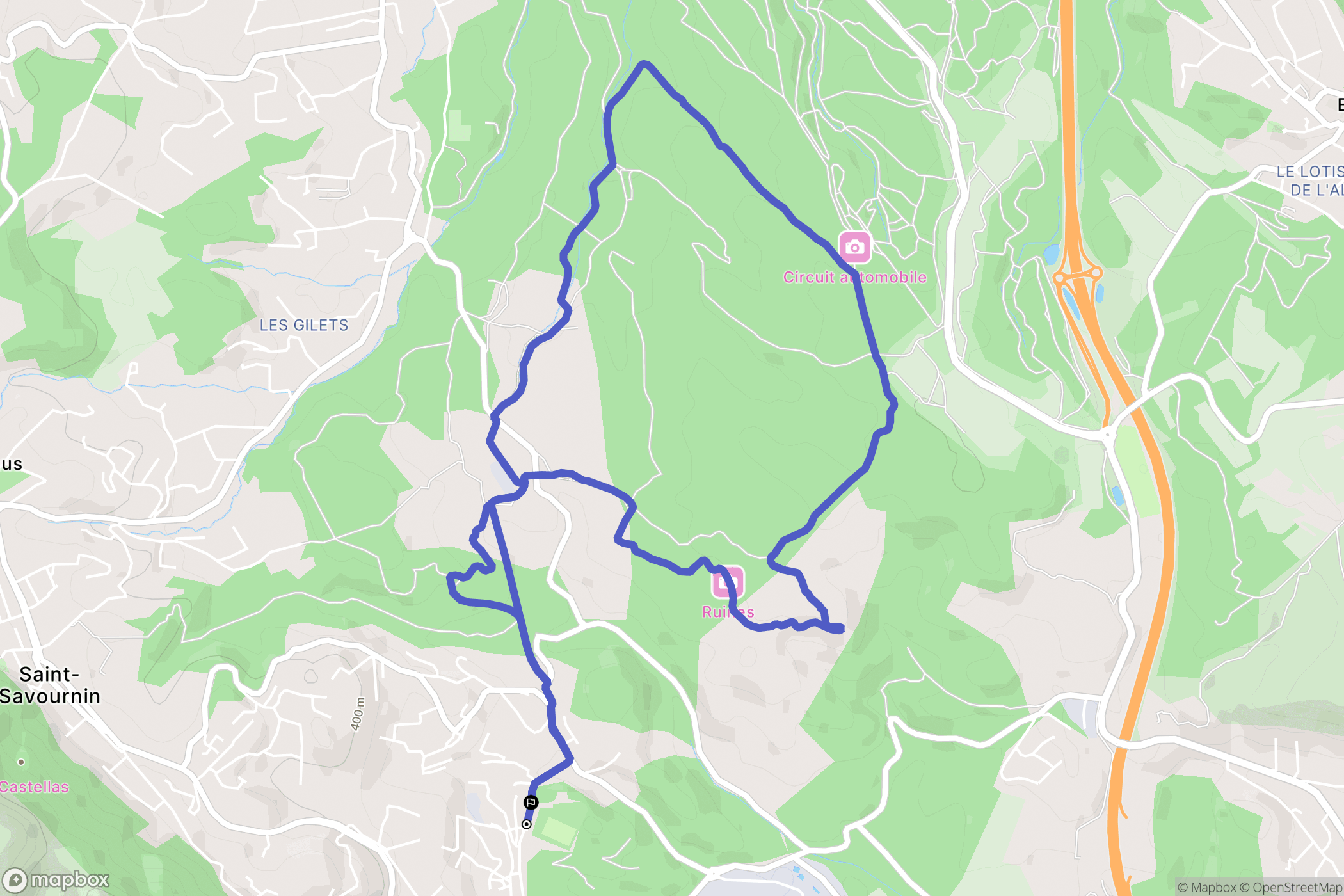 Cadolive : carte du parcours de randonnée - France