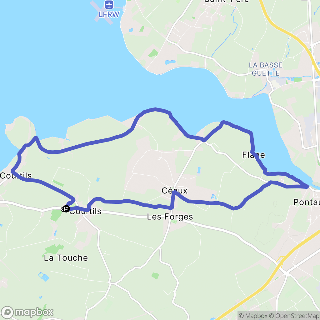 Courtils : carte du parcours de randonnée - France