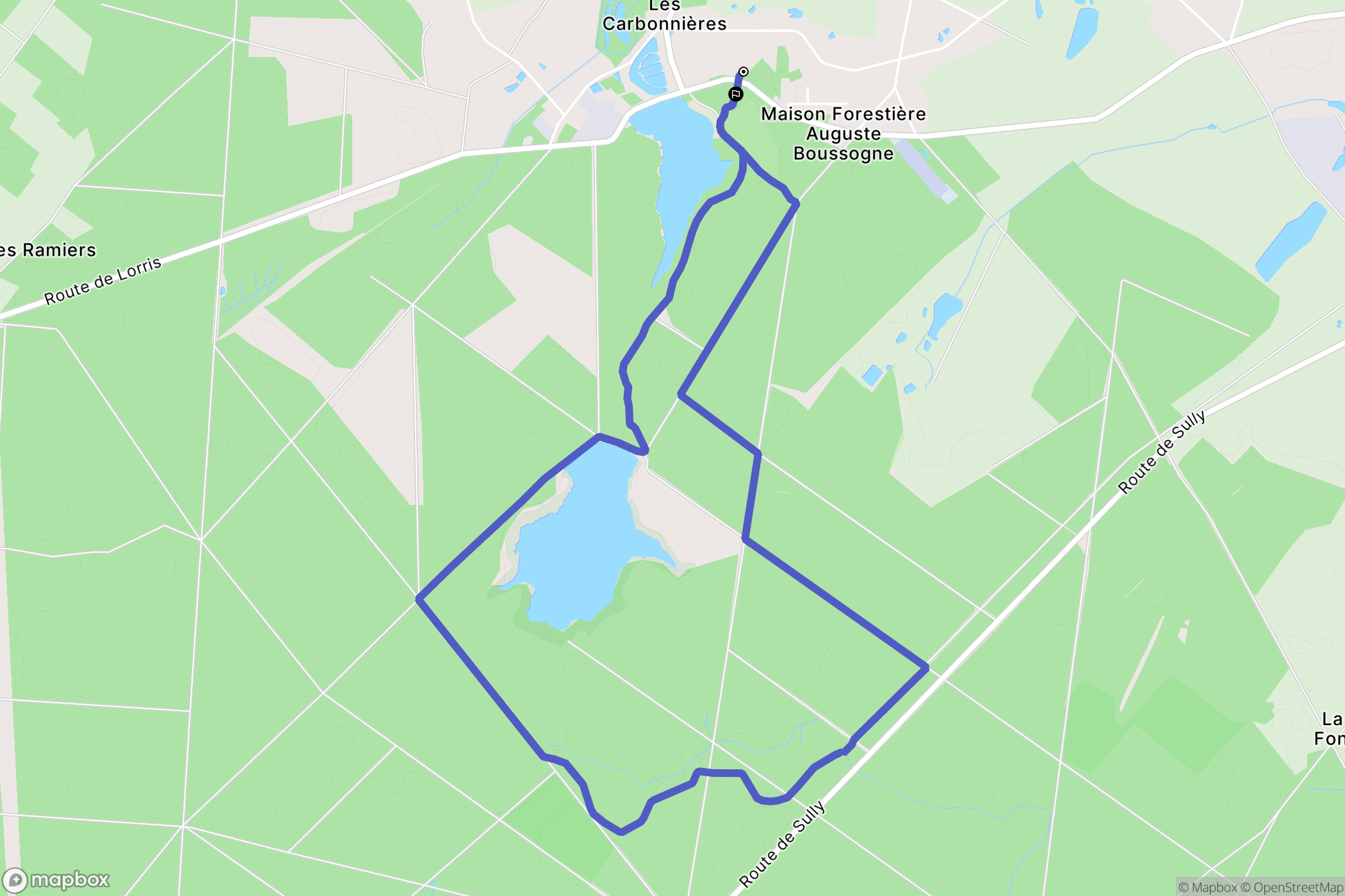 Vieilles-Maisons-sur-Joudry : carte du parcours de randonnée - France