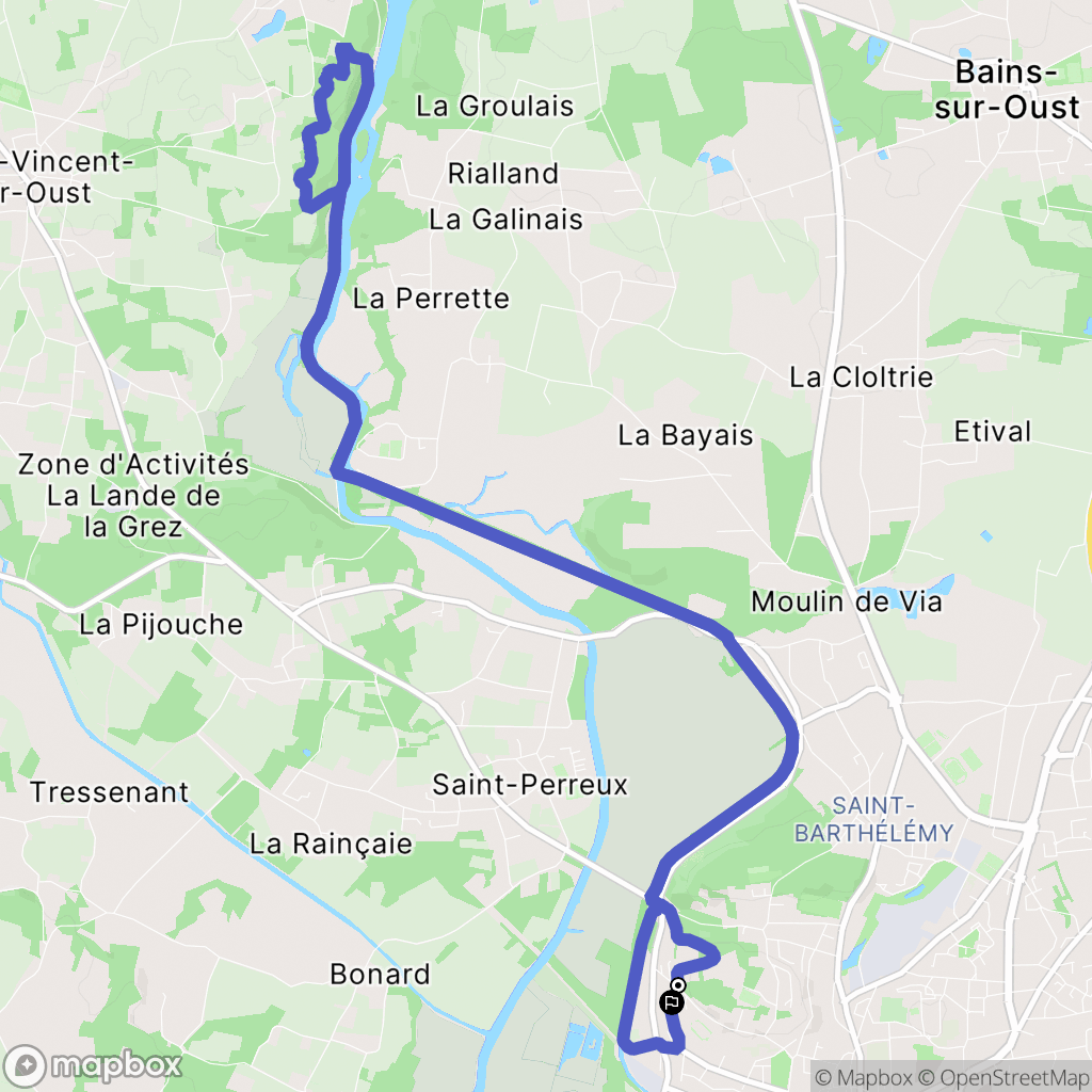 Redon : carte du parcours de randonnée - France