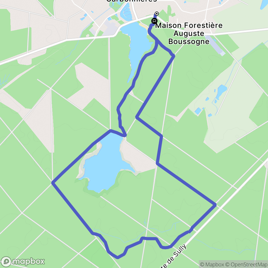 Vieilles-Maisons-sur-Joudry : carte du parcours de randonnée - France
