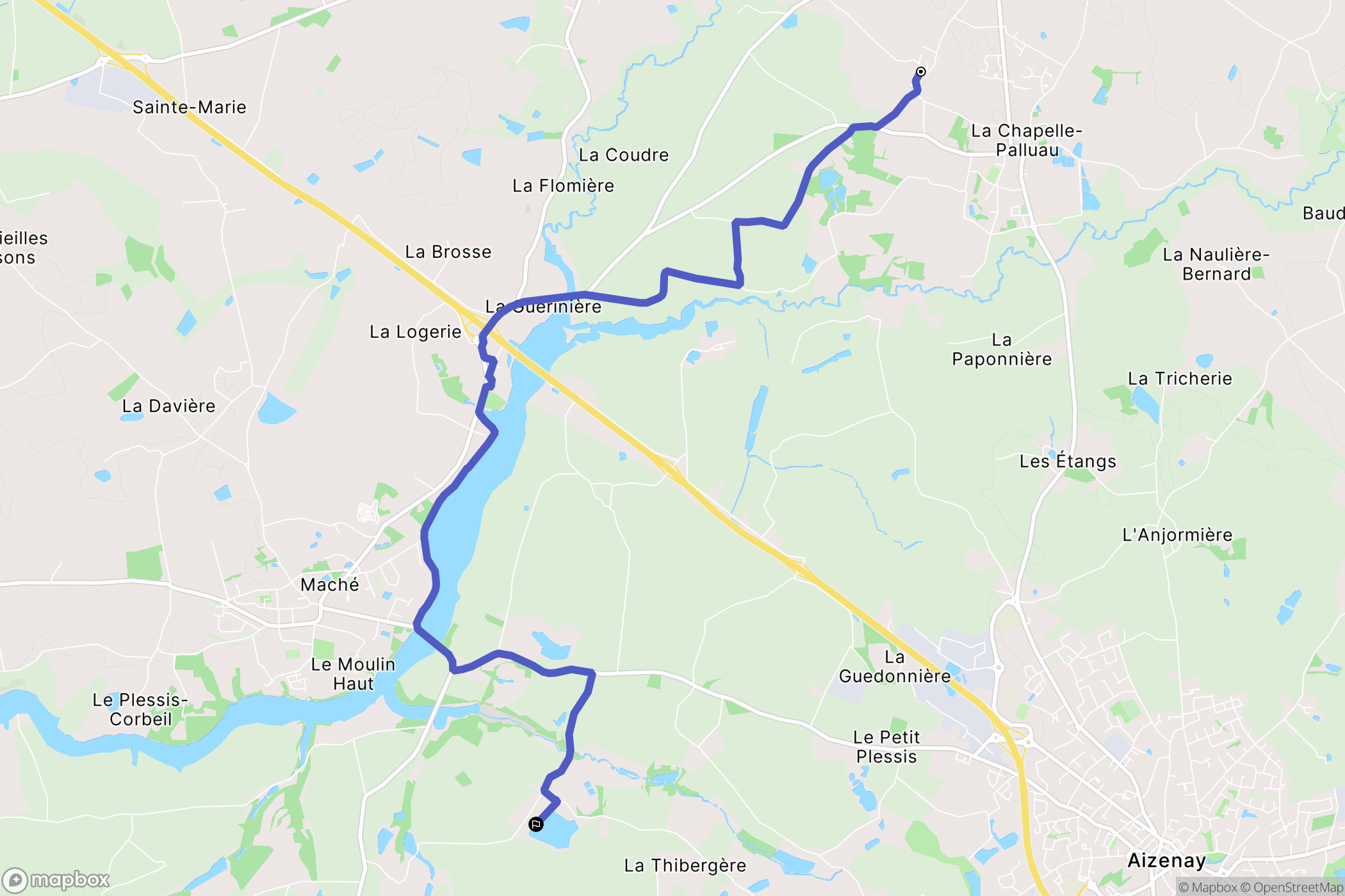 La Chapelle-Palluau : carte du parcours de randonnée - France