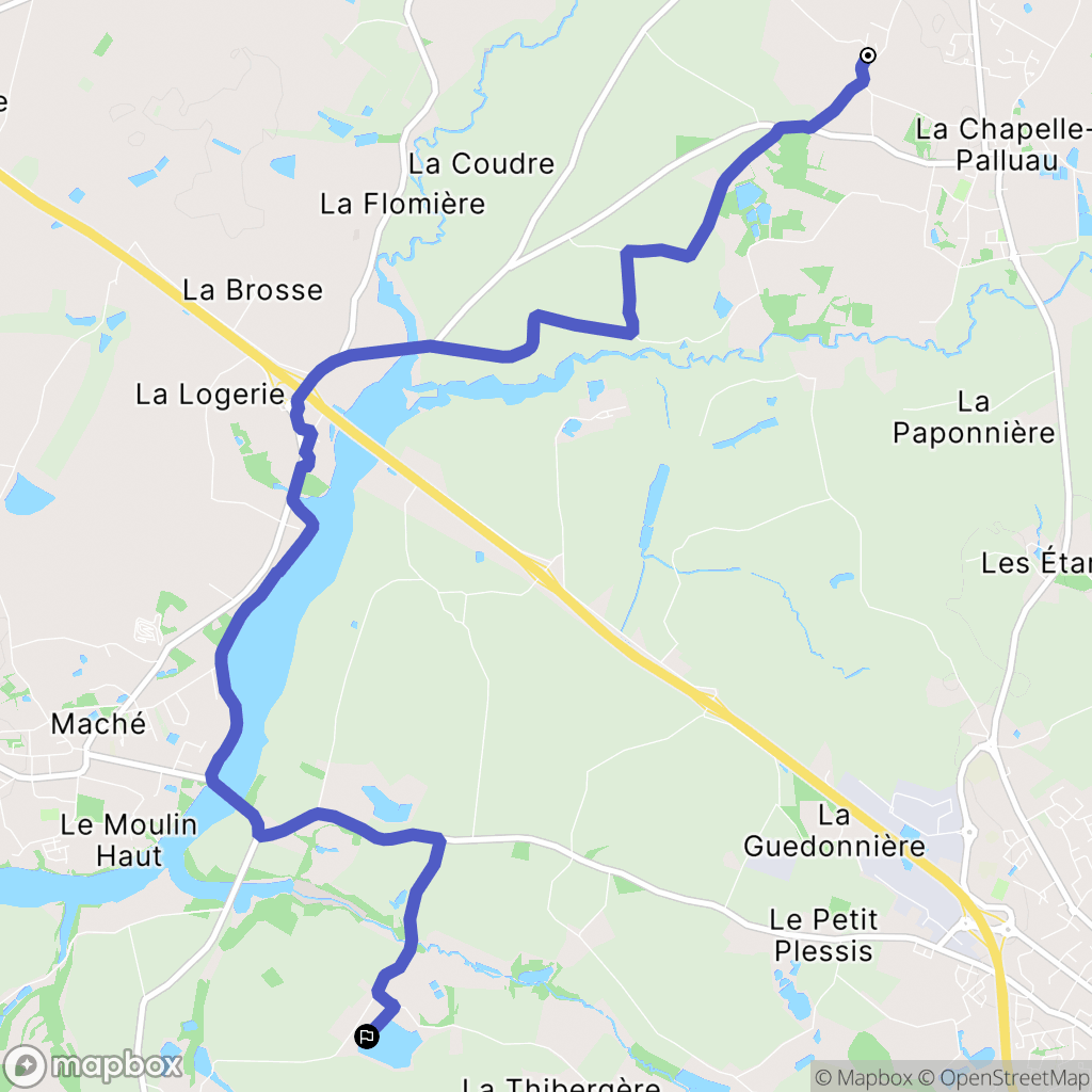 La Chapelle-Palluau : carte du parcours de randonnée - France