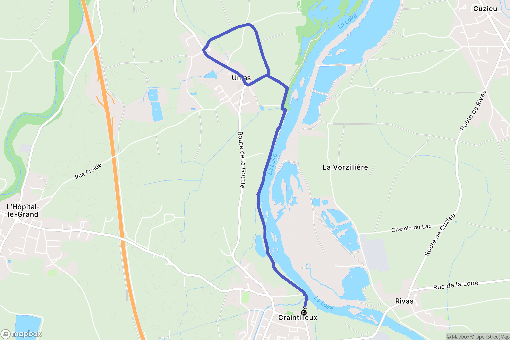 Craintilleux : carte du parcours de randonnée - France