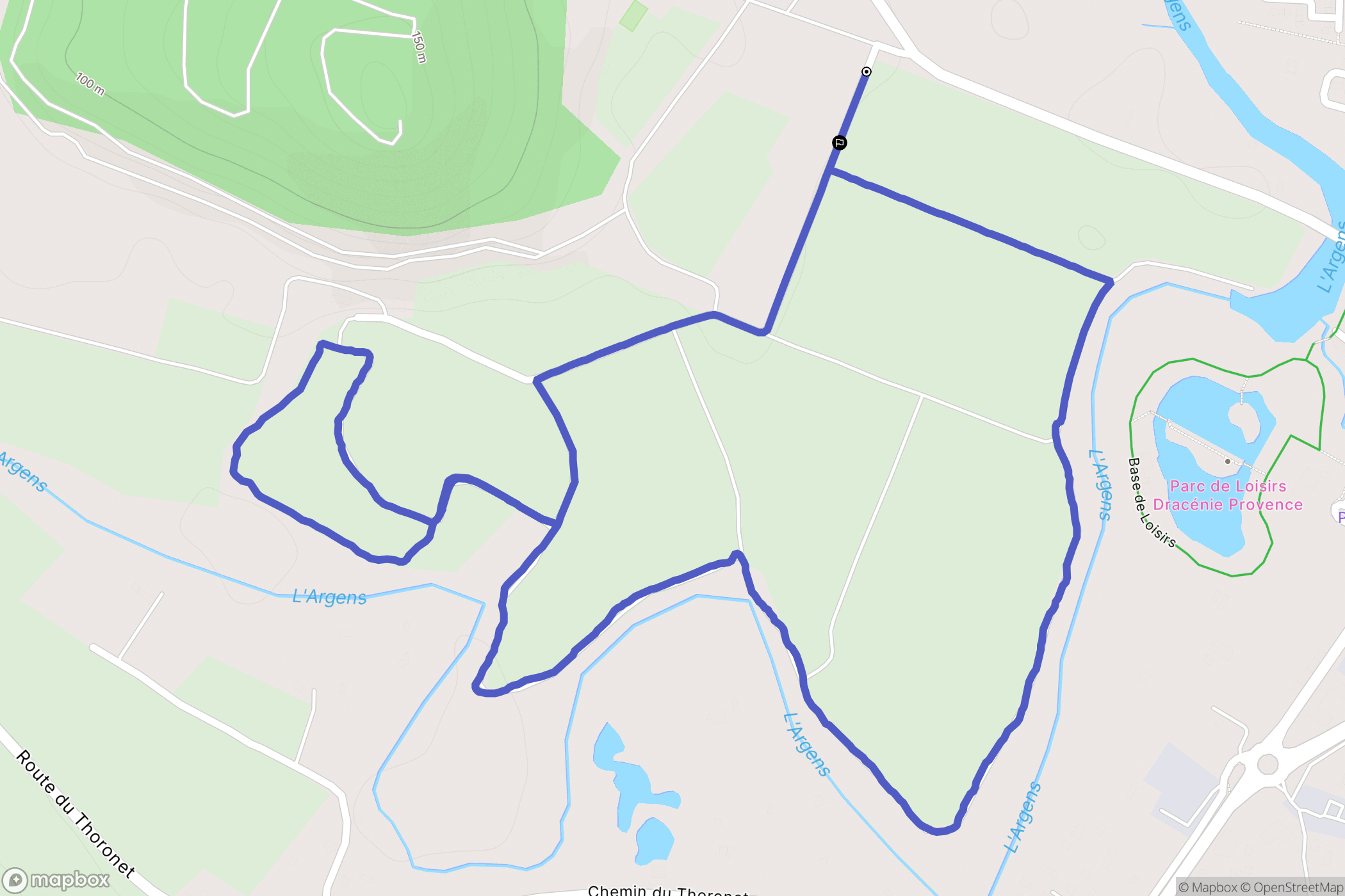 Vidauban : carte du parcours de randonnée - France