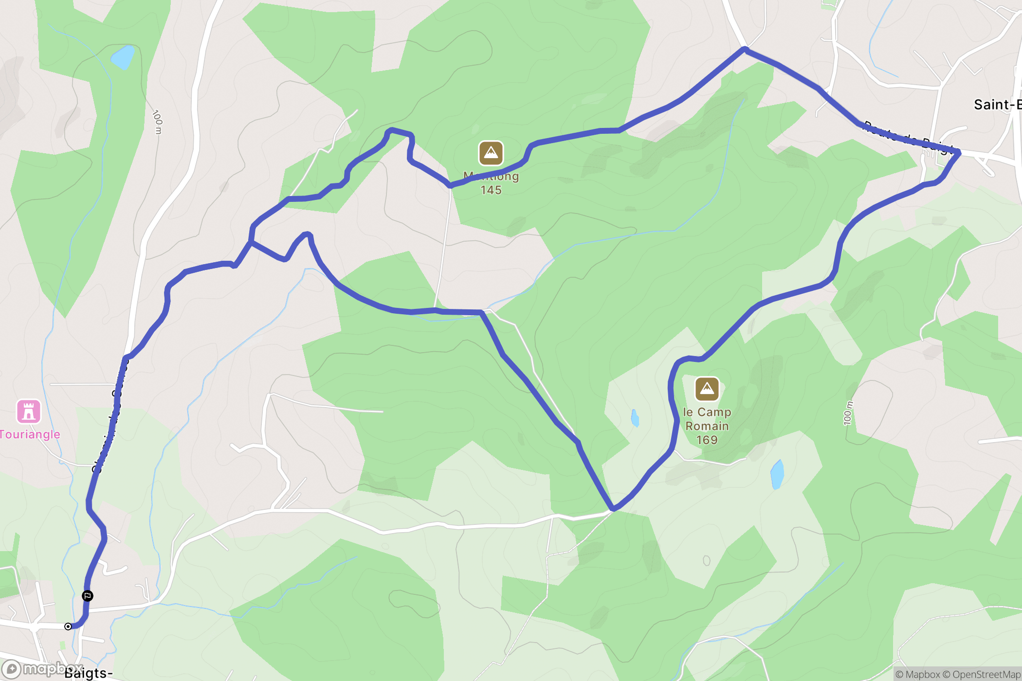 Baigts-de-Béarn : carte du parcours de randonnée - France