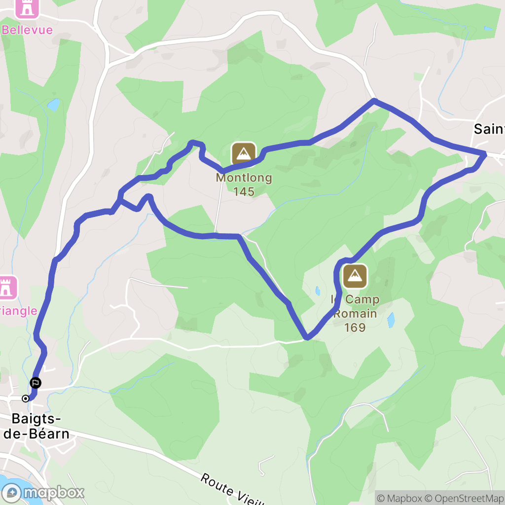Baigts-de-Béarn : carte du parcours de randonnée - France