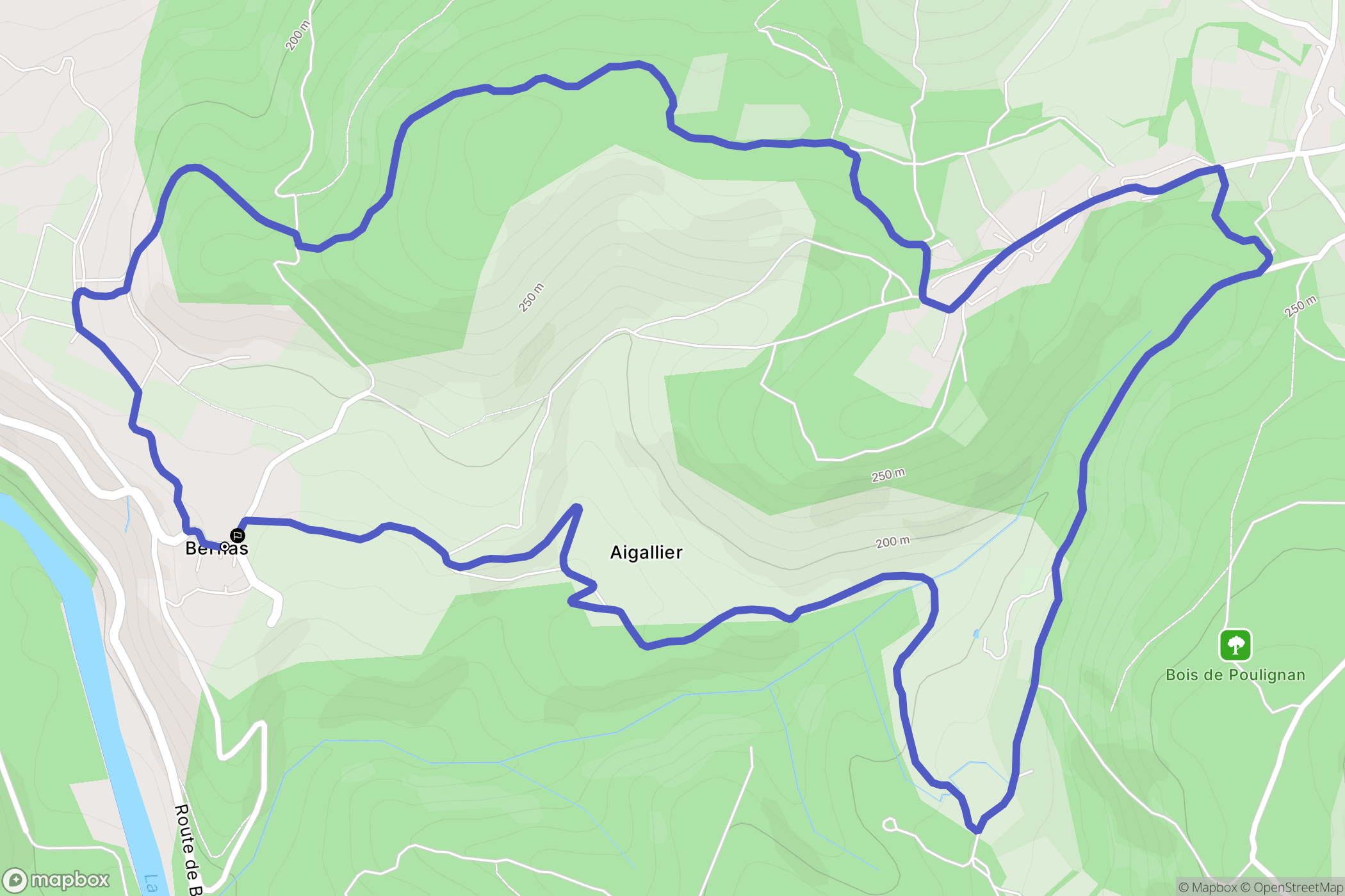 Montclus : carte du parcours de randonnée - France