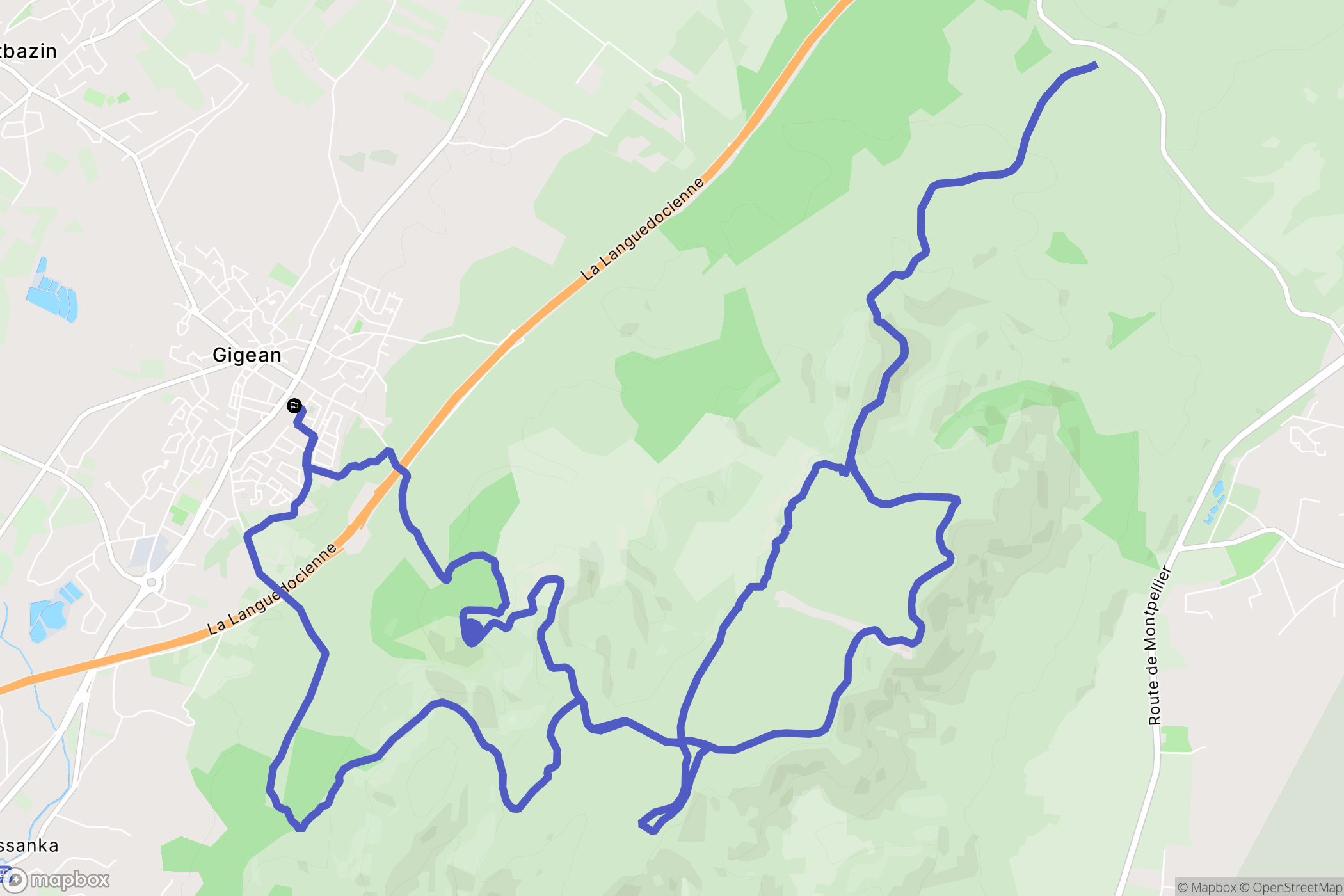 Gigean : carte du parcours de randonnée - France