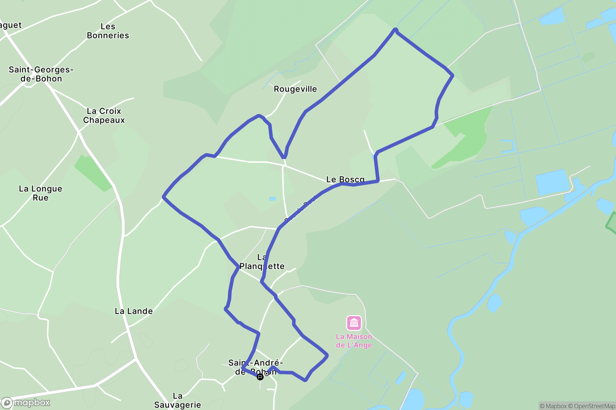 Saint-André-de-Bohon : carte du parcours de randonnée - France