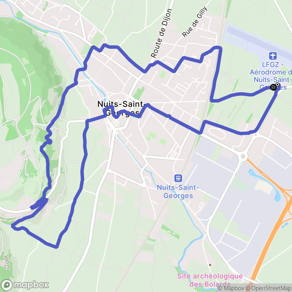 Nuits-Saint-Georges : carte du parcours de randonnée - France