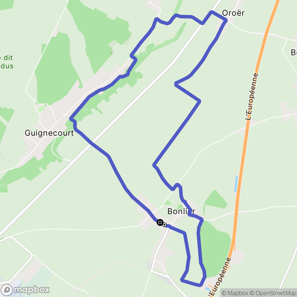 Bonlier : carte du parcours de randonnée - France