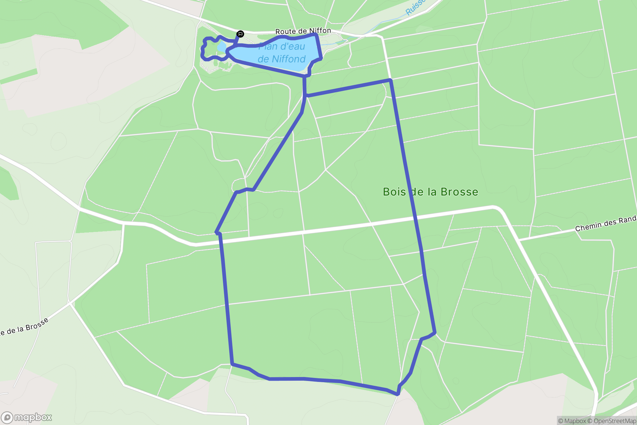 Urzy : carte du parcours de randonnée - France