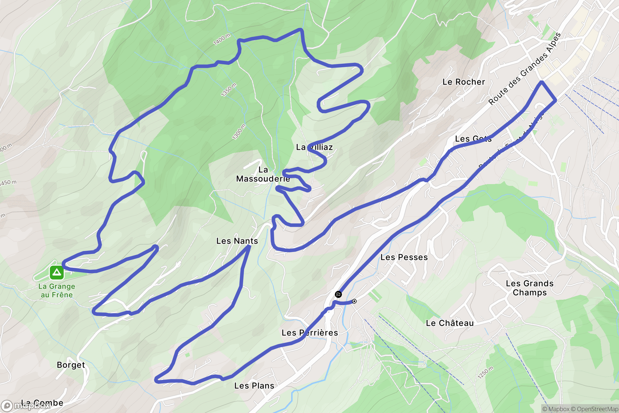 Les Gets : carte du parcours de randonnée - France