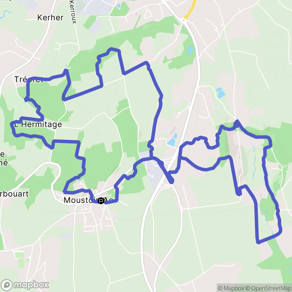 Moustoir-Ac : carte du parcours de randonnée - France