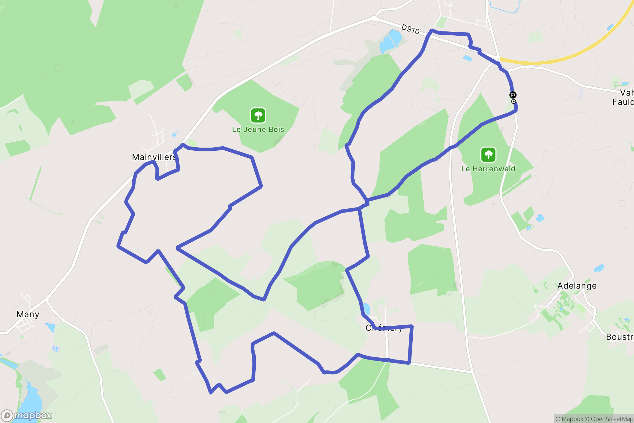 Faulquemont : carte du parcours de randonnée - France